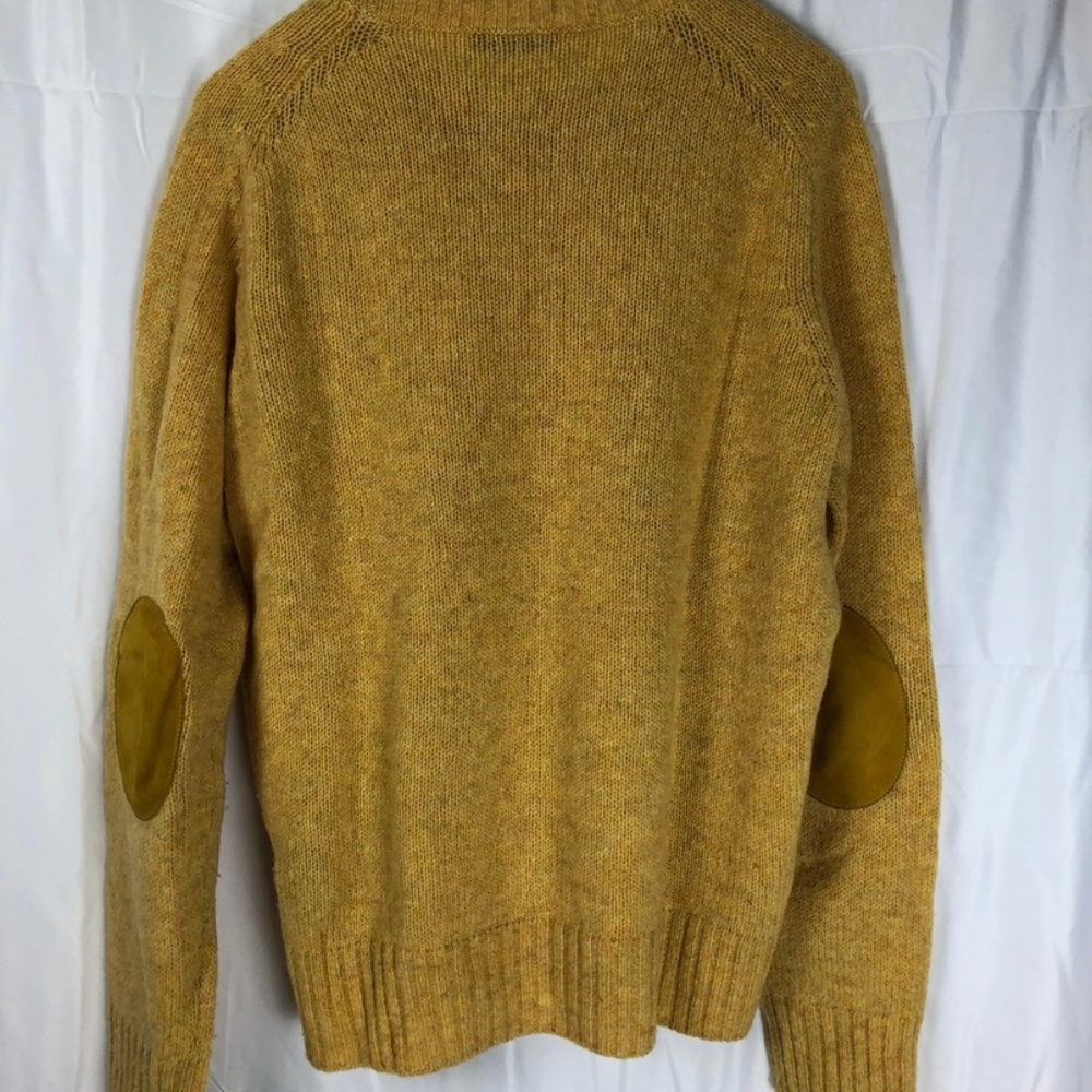 Prada Mens wool sweater with suede detail.